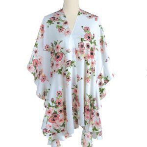 Jack & Missy Floral Kimono long line open front cardigan one size